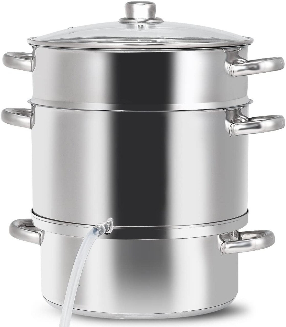Stainless Steel Juicer Steamer 11 Quart Large Capacity Ergonomic Handles